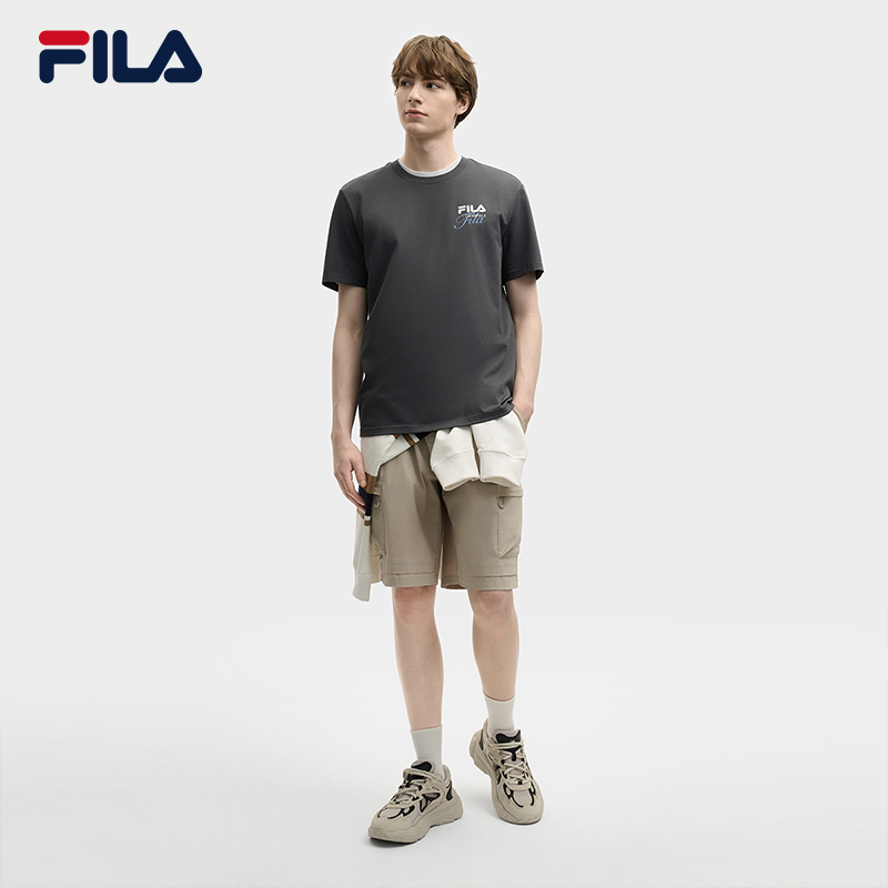 易烊千玺同款FILA 斐乐官方短袖T恤男夏季新款纯棉凉感运动上衣