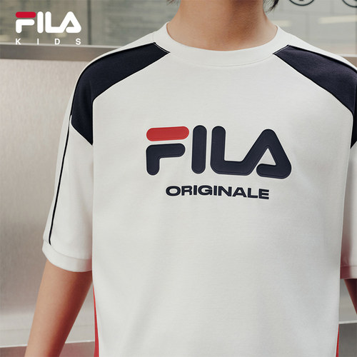 FILA KIDS斐乐童装男大童短袖T恤26秋季新款儿童透气纯棉上衣 - 图2