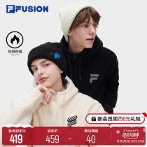 FILA FUSION Fired Lovers Clothing Mens 2023 Winter New Imitation Lamb Suede Warm And Hat Woman