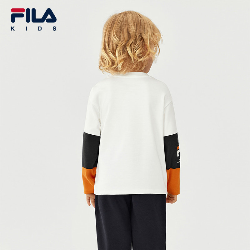 FILA KIDS斐乐童装男小童长袖T恤2025冬季新款儿童舒适纯棉上衣潮,淘宝优惠券,粉丝福利购,淘宝优惠卷