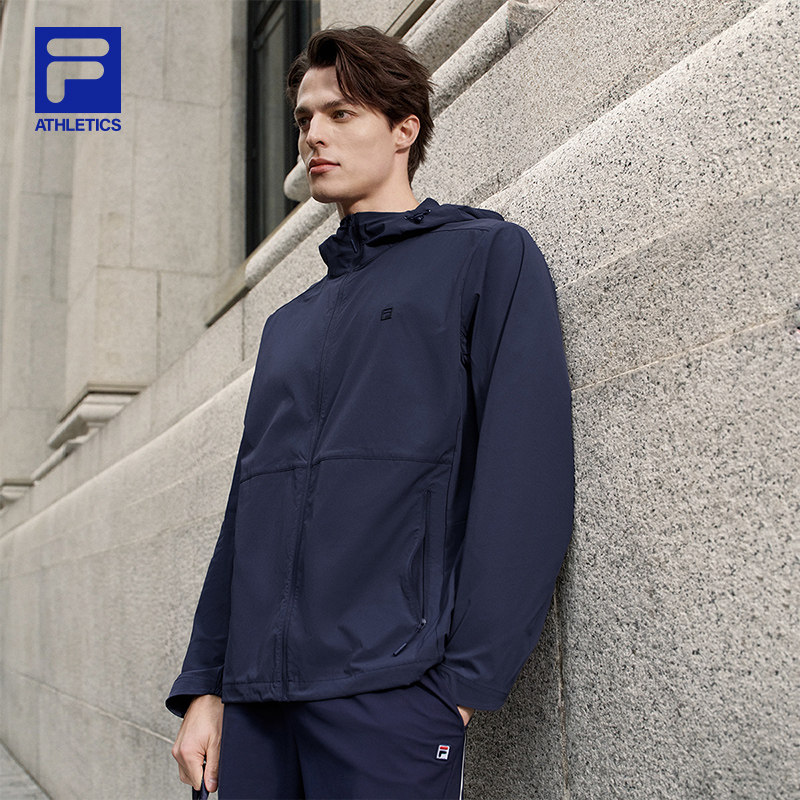 FILA户外健身跑步运动连帽梭织外套