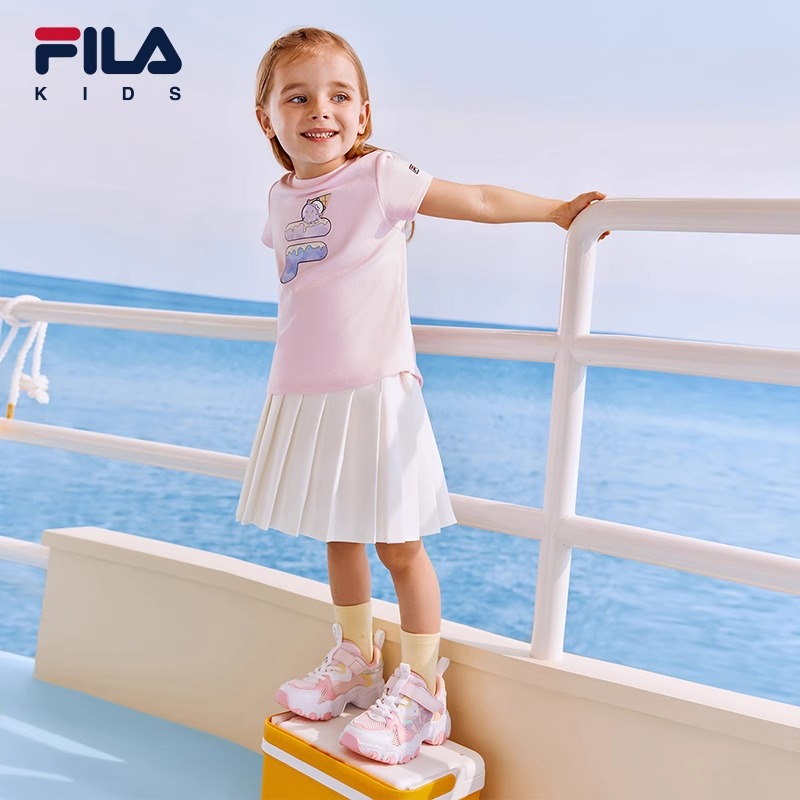 FILA KIDS斐乐童装男女童短袖T恤夏季儿童大小童纯棉冰淇淋T上衣