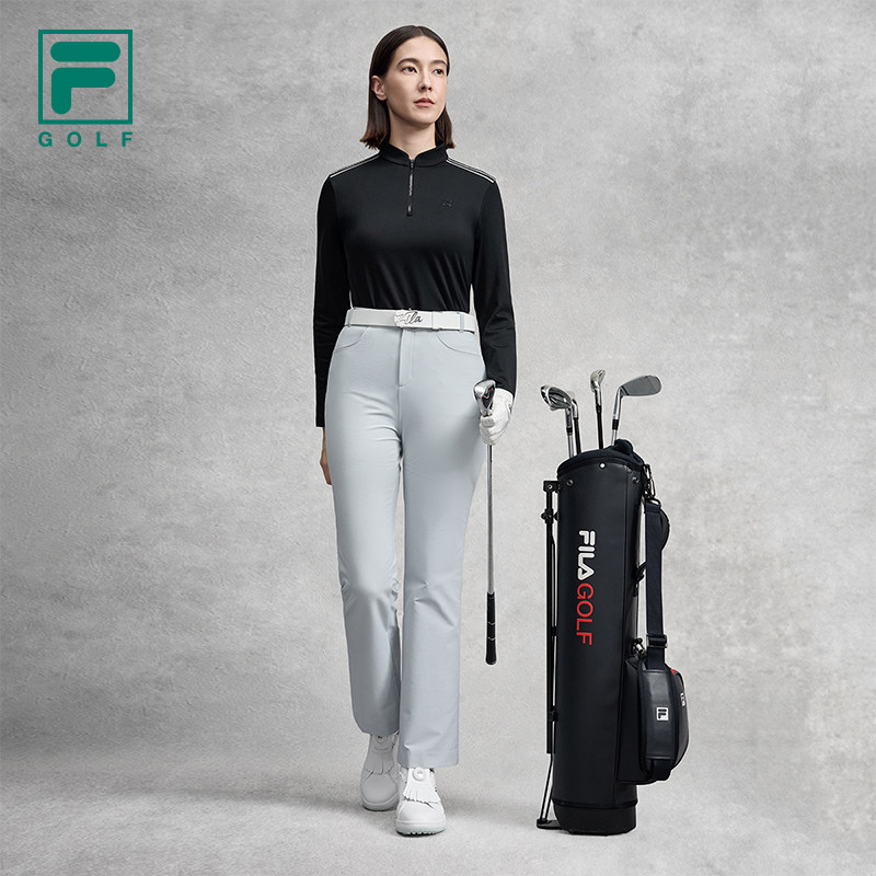 FILA 斐乐官方女子针织长袖衫2025冬新款高尔夫运动防晒半拉链长T,淘宝优惠券,粉丝福利购,淘宝优惠卷