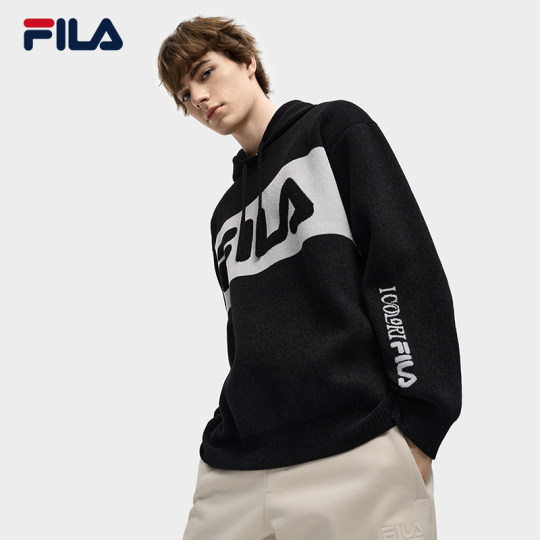 FILA official couple knitted shirt tops for men