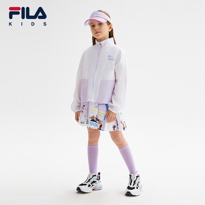 FILA KIDS斐乐童装女大童防晒服2024夏季新款儿童时尚休闲皮肤衣