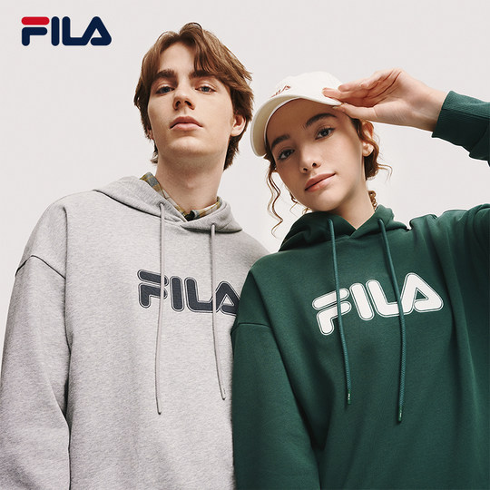 加绒|FILA斐乐情侣连帽卫衣2025秋季新款男女同款宽松上衣