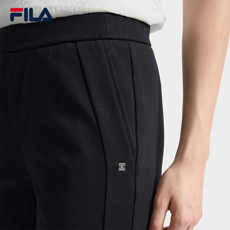 FILA 斐乐官方女士针织长裤2025秋季新款时尚简约基础休闲阔腿裤 - 图3