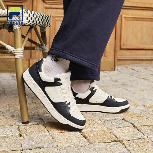 圆盾鞋|易烊千玺同款FILA 斐乐官方男TARGA 1+网球生活鞋运动板鞋 - 图0