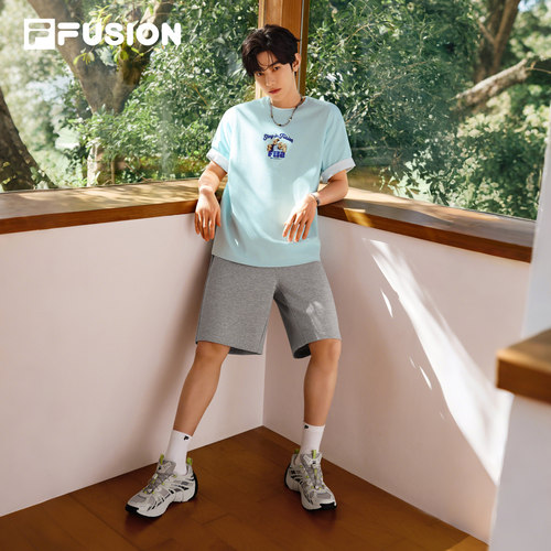 章昊同款FILA FUSION斐乐潮牌五分裤男2026夏季新款休闲宽松短裤 - 图2