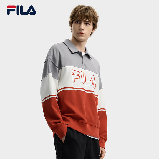 FILA Fila knitted long-sleeved POLO shirt