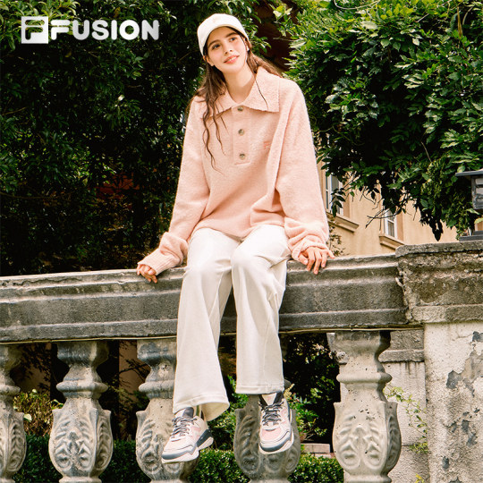 FILA FUSION Fila trendy brand couple style knitted sweater for men 2025 winter new loose pullover sweater for women