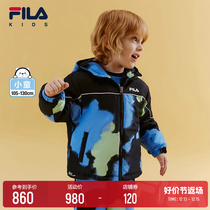 FILA KIDS Fiji Fairchild dress Boys cotton clothes 2024 Spring new children Lianhood Leisure printed jacket