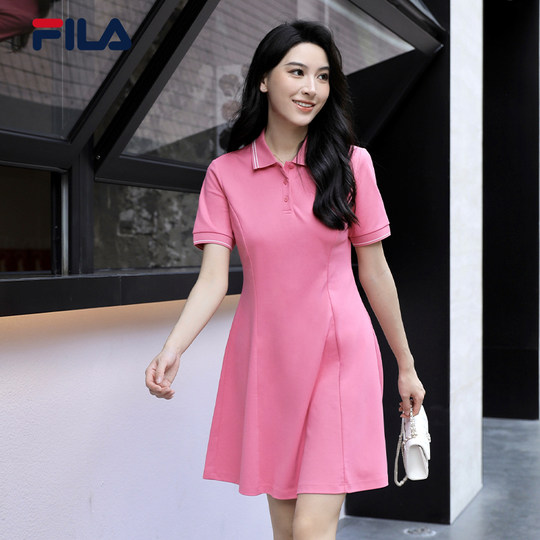 韩素希同款FILA斐乐官方连衣裙女子2025夏季新款凉感摩登POLO裙子