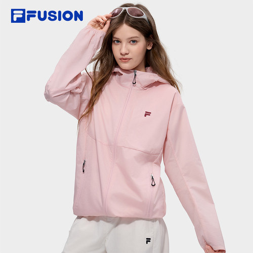 UPF50+防晒衣|FILA FUSION斐乐自由壳梭织外套2026夏新款连帽上衣 - 图3