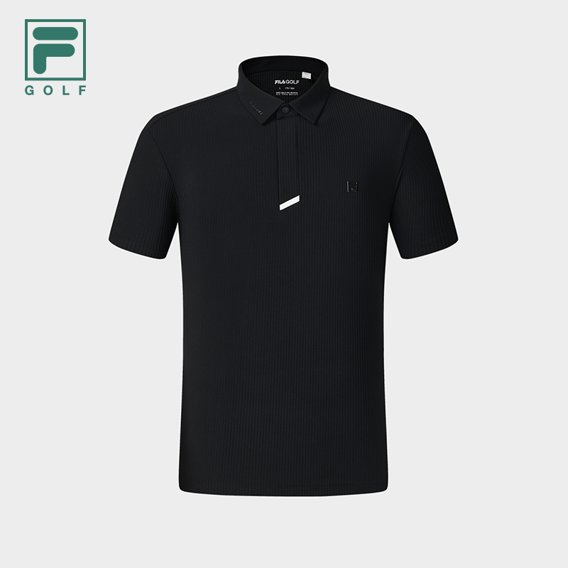 FILA 斐乐官方男子针织短袖POLO衫2025秋新款高尔夫运动凉感上衣 - 图1