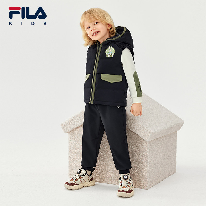 FILA KIDS斐乐童装男小童羽绒马甲2025冬季新款儿童宽松休闲上衣,淘宝优惠券,粉丝福利购,淘宝优惠卷