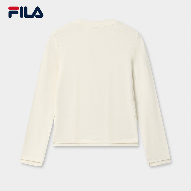 FILA 斐乐官方女子针织长袖衫2025冬新款时尚休闲简约修身圆领长T,淘宝优惠券,粉丝福利购,淘宝优惠卷