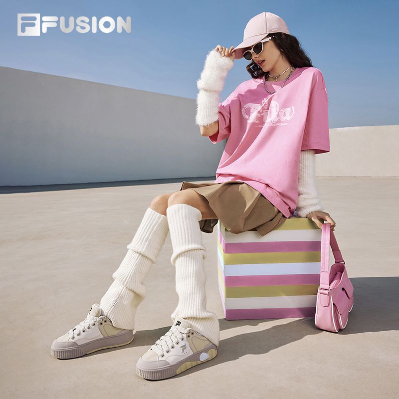 FILA FUSION斐乐潮牌女鞋STACK场下滑板鞋2024春新款厚底鞋运动鞋