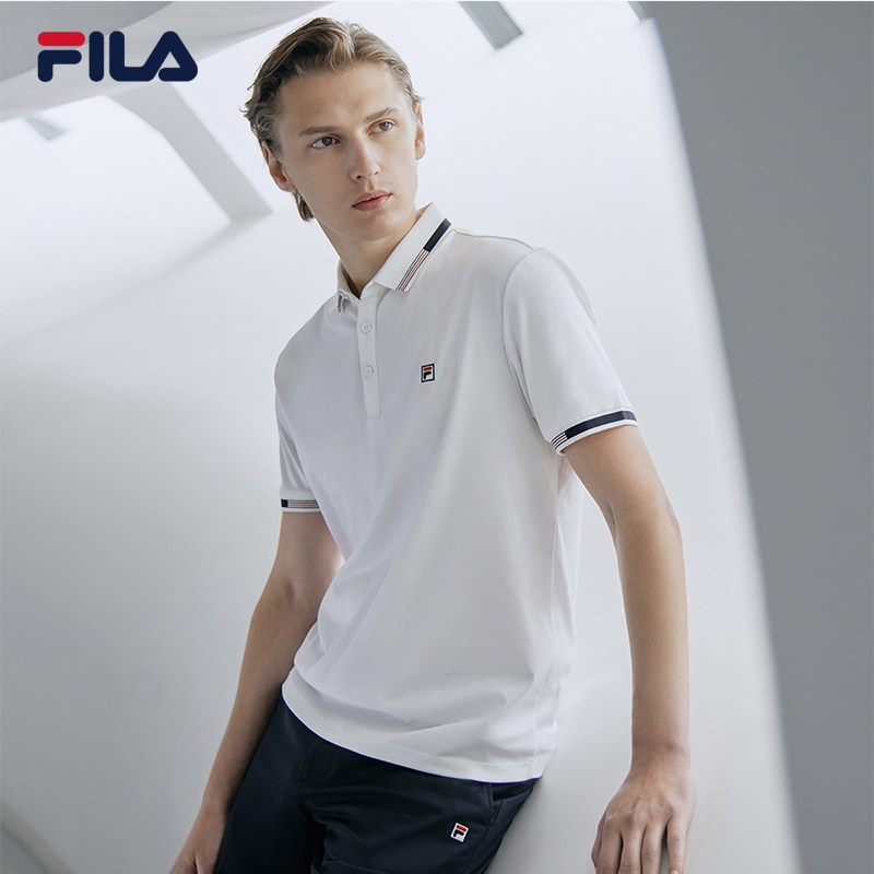 fila官方男子短袖polo衫夏季男液氨 FILA运动POLO衫