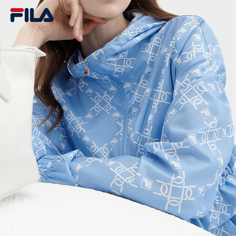 【杨幂同款】FILA 斐乐官方女士轻薄外套2024夏季新款连帽防晒衣