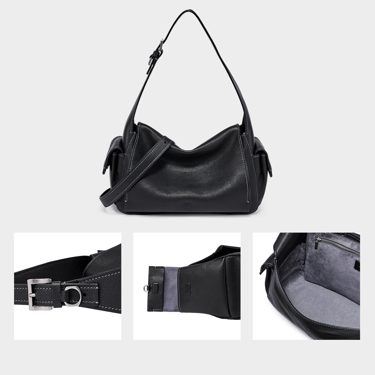 迪桑娜女包2026新品口袋吐司包手提包植鞣皮腋下hobo包单肩斜挎包