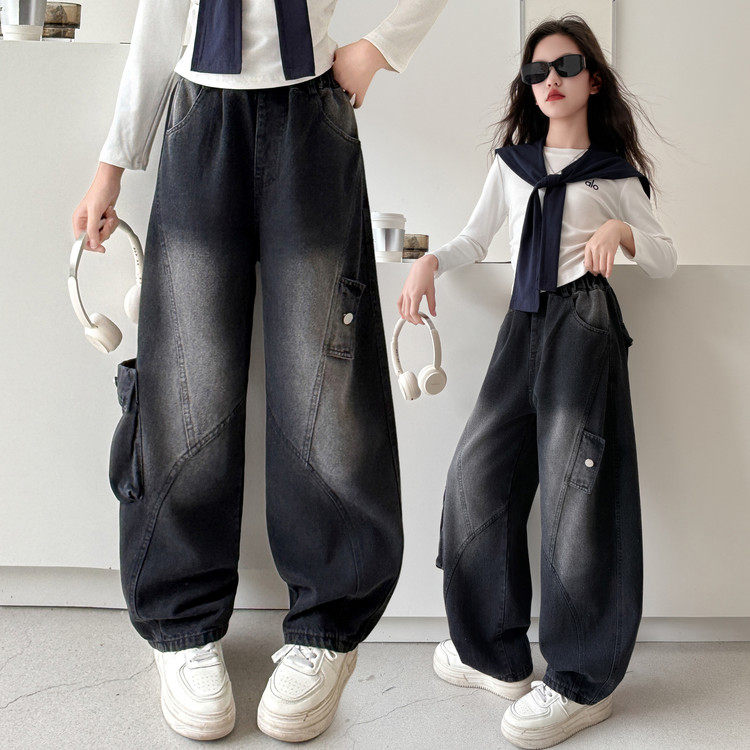 2025新款春秋时尚工装裤女童宽松百搭休闲裤儿童潮酷长裤,淘宝优惠券,粉丝福利购,淘宝优惠卷