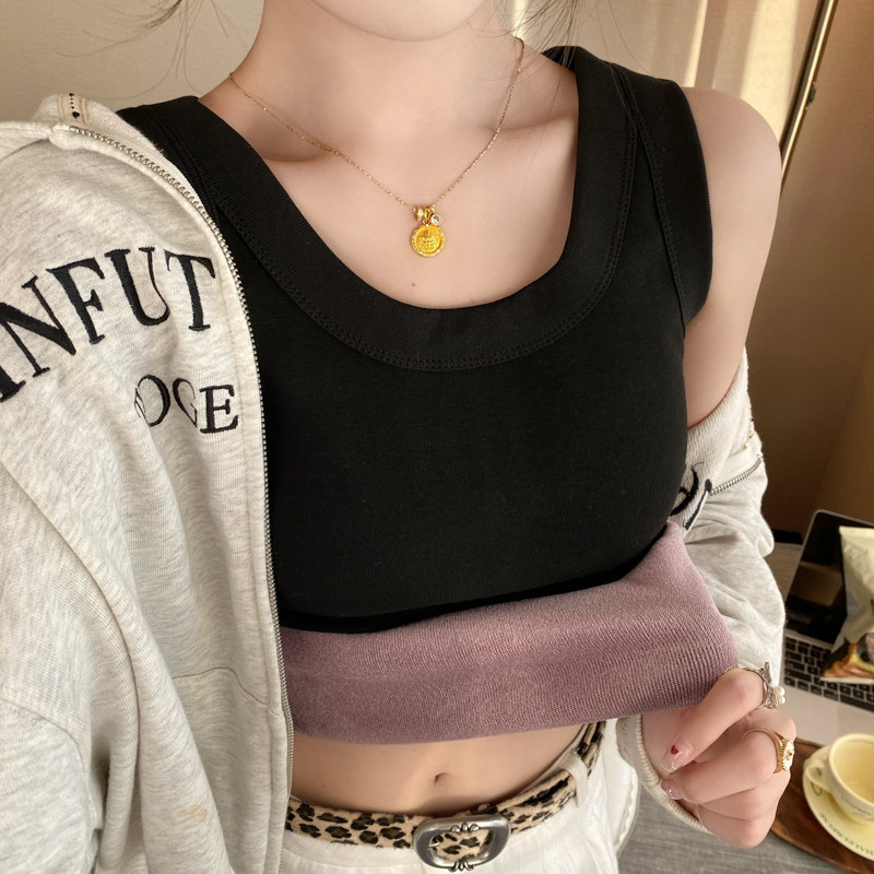 加绒德绒吊带背心女内搭2025秋冬新款内衣内搭一体绒打底保暖上衣,淘宝优惠券,粉丝福利购,淘宝优惠卷