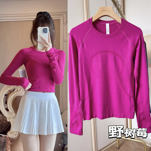 辣妈丁丁 秋冬短款Swiftly2.0Race运动长袖 瑜珈服速干运动T恤 - 图0