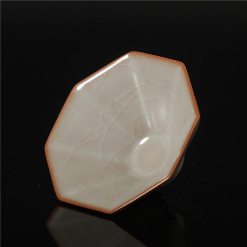 专柜正品台湾柏采窑 冬青茶杯汝窑陶瓷开片茶具八方斗笠杯BR-173E - 图0