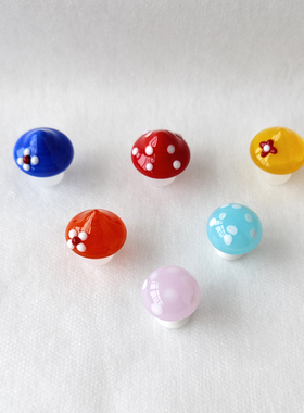 创意ins可爱玻璃小蘑菇摆件  手工琉璃饰品装饰桌面多肉植物盆栽