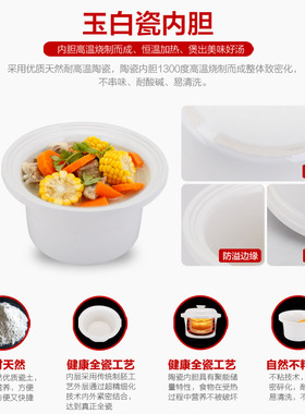 电炖锅全自动煲汤锅熬煮粥锅煮粥神器陶瓷养生家用小bb电炖盅砂锅