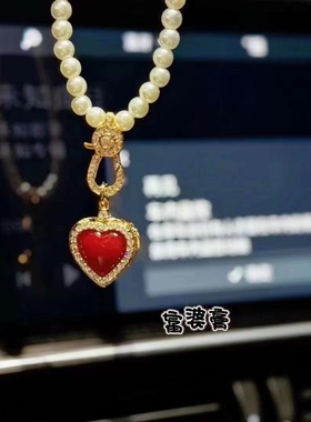 正品泰国阿赞悟空闷 富婆膏红色心形镀金镶钻项链吊坠女