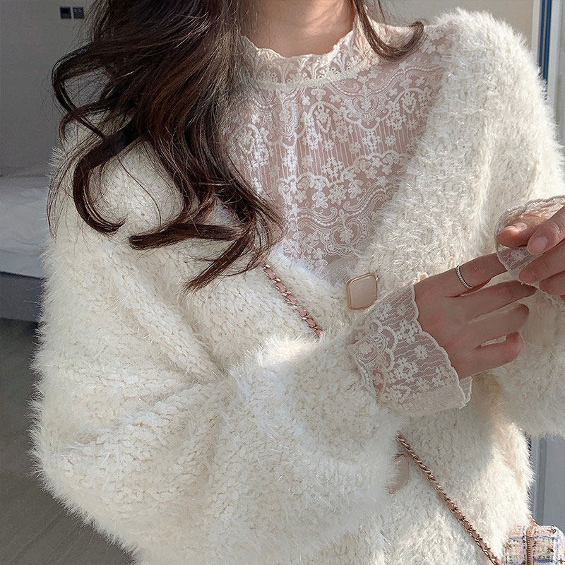 法式赫本风设计感小众早秋季蕾丝衫 veela蕾丝衫/雪纺衫