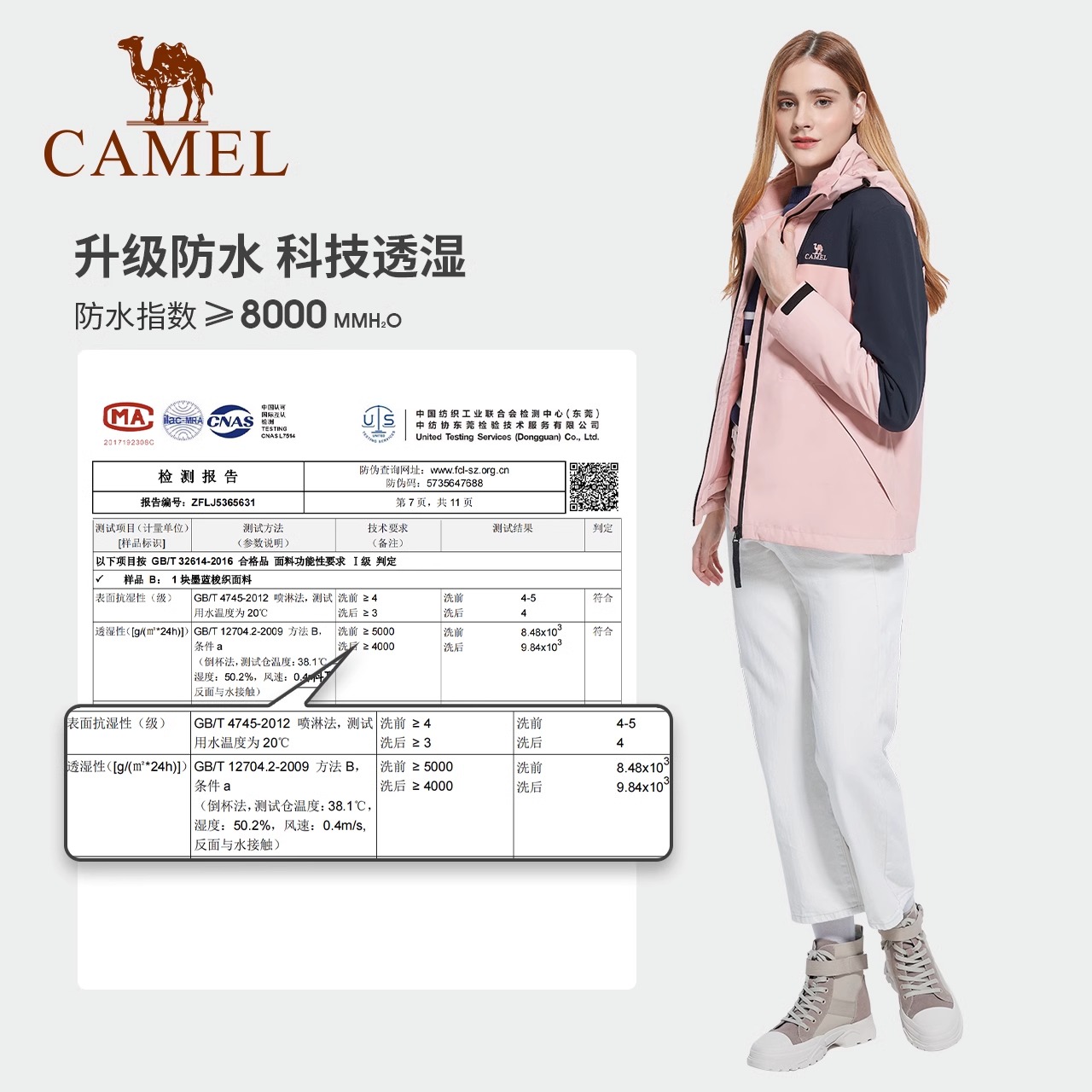 【骆驼】潮牌三合一防风防水拼色山系冲锋衣