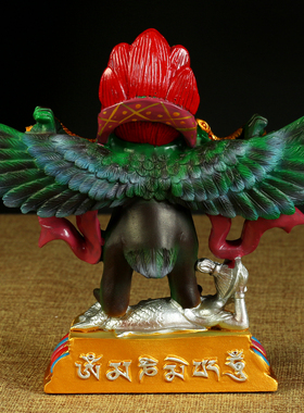 树脂彩绘车载摆件供奉大鹏金翅鸟