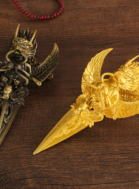 藏传护法大鹏金翅鸟智慧迦楼罗鸟事业琼鸟大鹏鸟金刚杵摆件