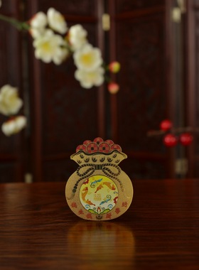新款 财库 年年有鱼钱袋子日进斗金招财进宝金属材质随身携带招财