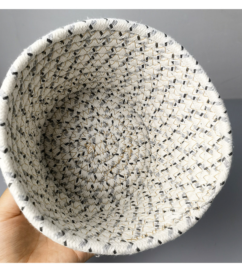 （出口岛国库存--质量很扎实的筐子）手工棉绳桌面收纳筐家居整理,淘宝优惠券,粉丝福利购,淘宝优惠卷