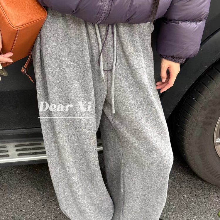 DEAR.XI 闭眼入！百搭且实穿~加厚加绒高腰彩色卫裤休闲裤 6113# - 图3