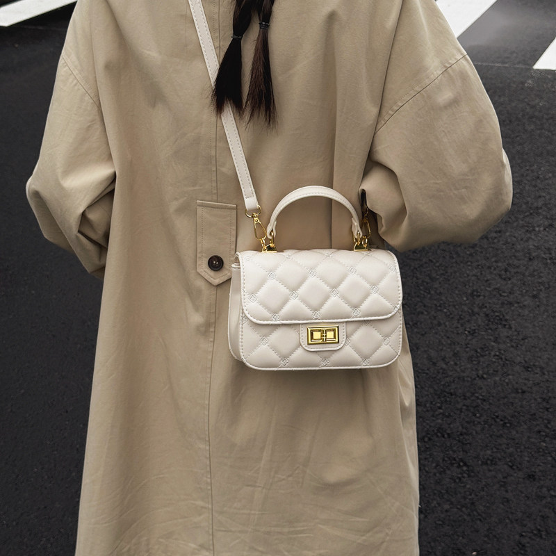 迷你手拎小方包菱格女包包2025新款时尚小香风单肩韩版百搭斜挎包,淘宝优惠券,粉丝福利购,淘宝优惠卷