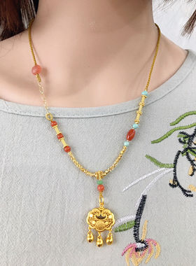 妖石传说项链绳搭配黄金吊坠新品