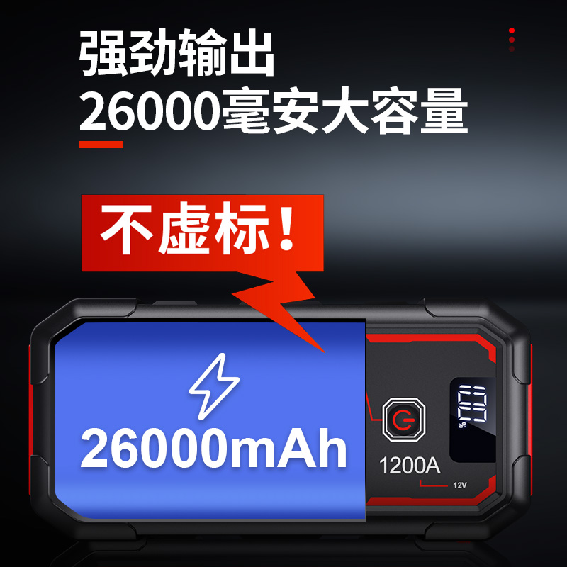 小能人大容量汽车应急启动电源 12V移动充电宝搭电点火车载打火器 - 图2