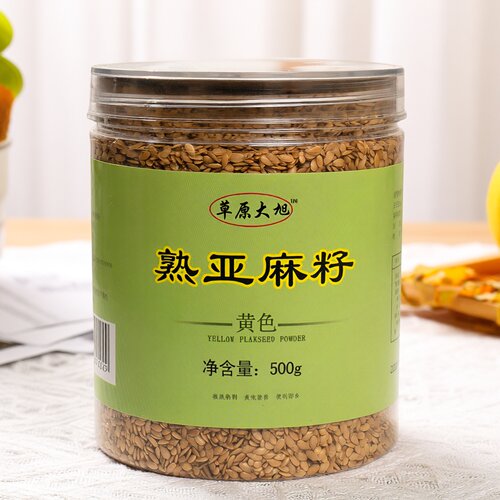内蒙古草原大旭熟黄金亚麻籽即食代餐低温烘焙胡麻子籽仁粉亚麻仔 - 图3