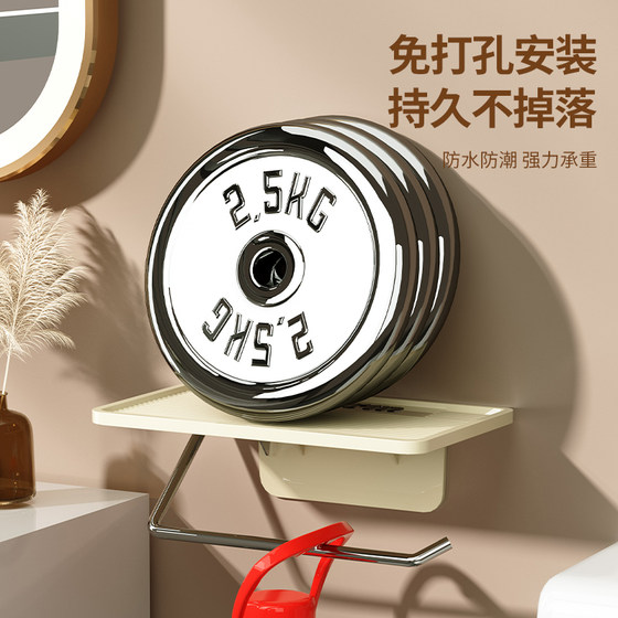 Bathroom roll paper holder mobile phone storage rack