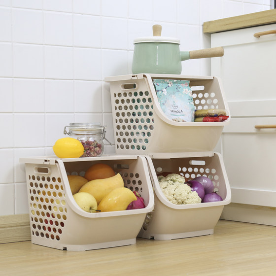 Plastic fruit and vegetable children's toy storage rack
