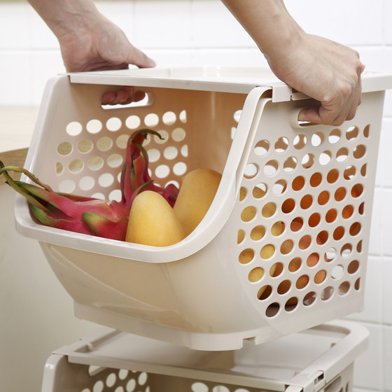 Plastic fruit and vegetable children's toy storage rack
