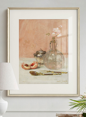 法式小众艺术挂画北欧复古餐厅餐边柜墙面装饰画美式玄关壁画静物