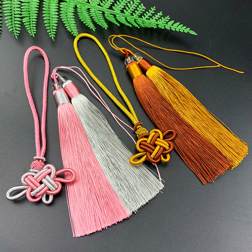 中国结古风流苏穗子 手工diy饰品配件汽车挂件双色民族风汉服吊穗 - 图1