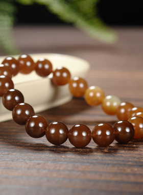 新疆和田玉且末金山糖料手串