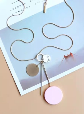 时尚百搭长款毛衣链树脂项链颈链